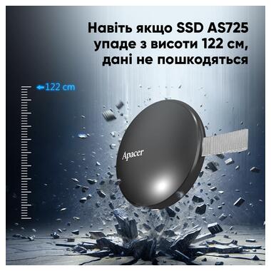 Накопитель SSD Apacer AS725 1 ТВ USB 3.2 Gen 2 Type-C 3D NAND Black (AP1TBAS725B-1) фото №9