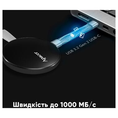 Накопитель SSD Apacer AS725 1 ТВ USB 3.2 Gen 2 Type-C 3D NAND Black (AP1TBAS725B-1) фото №7