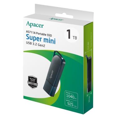 Портативный SSD Apacer AS711A 1TB USB 3.2 Gen.2 Blue (AP1TBAS711AU-1) фото №2