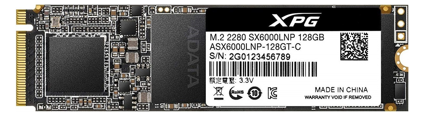 Накопичувач SSD 128GB ADATA XPG SX6000 Lite M.2 2280 PCIe 3.0 x4 NVMe 3D TLC (ASX6000LNP-128GT-C) фото №1