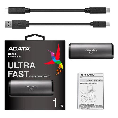 Накопичувач SSD USB 3.2 1TB ADATA (ASE760-1TU32G2-CTI) фото №5