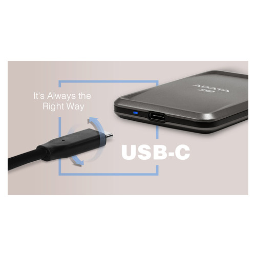 Портативный SSD USB 3.2 Gen 2 Type-C ADATA SC685P 1TB Титановый серый (ASC685P-1TU32G2-CTI) фото №4