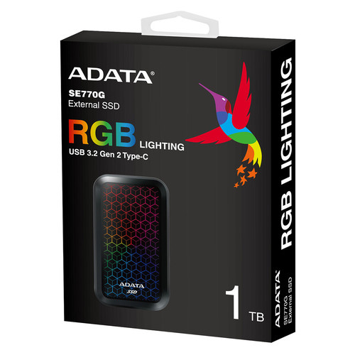 Портативний SSD USB 3.2 Gen 2 Type-C ADATA SE770G 1TB RGB (ASE770G-1TU32G2-CBK) фото №16