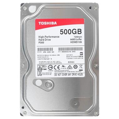 Накопичувач HDD SATA  500GB Toshiba P300 7200rpm 64MB (HDWD105UZSVA) Refurbished фото №1