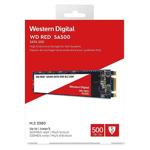 Твердотільні накопичувачі Western Digital Red SA500 SSD 500GB M.2 2280 SATAIII (WDS500G1R0B) фото №3
