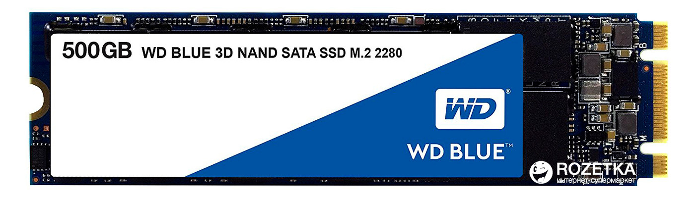 Накопитель SSD Western Digital Blue 2280 500GB WDS500G2B0B фото №1