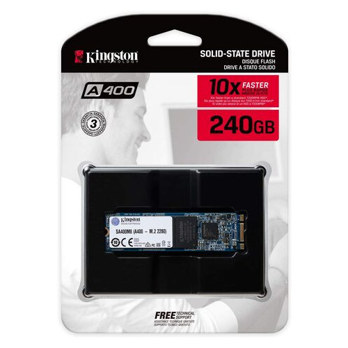Накопичувач SSD 240GB Kingston A400 M.2 2280 SATAIII TLC (SA400M8/240G) фото №3