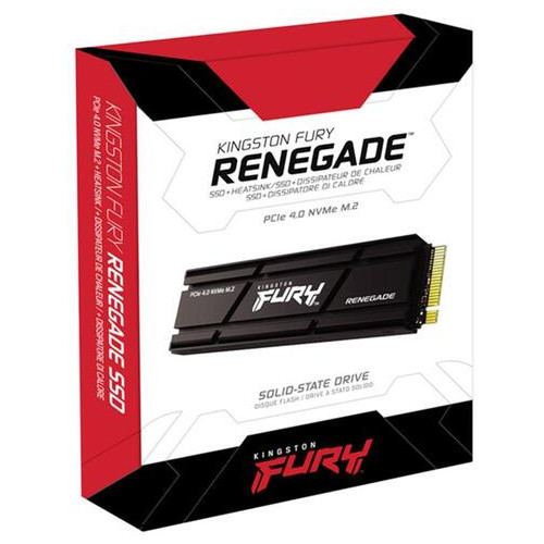 Накопичувач SSD Kingston M.2 500GB PCIe 4.0 Fury Renegade радіатор (SFYRSK/500G) фото №3