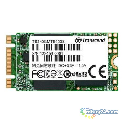 Накопичувач SSD Transcend M.2 +2242 240GB (TS240GMTS420S) фото №1