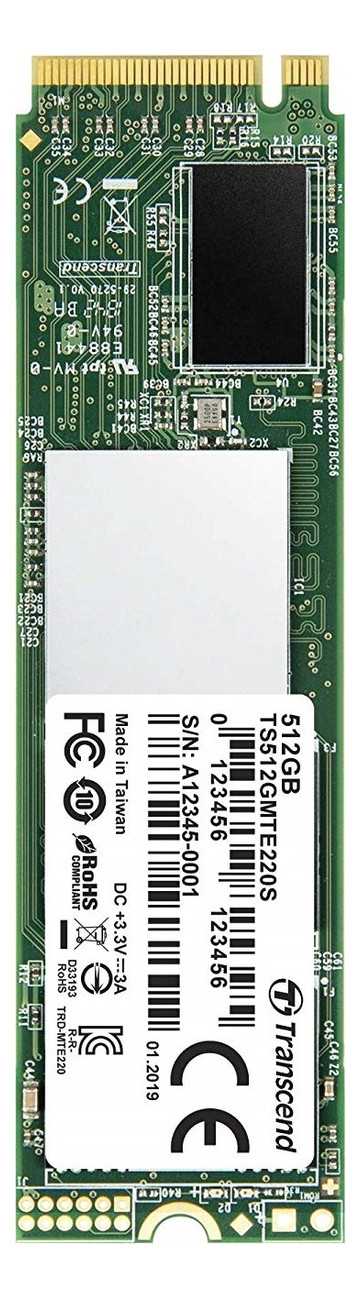 Накопичувач SSD 512GB Transcend 220S M2 2280 PCIe 3.0 x4 NVMe 3D TLC (TS512GMTE220S) фото №1