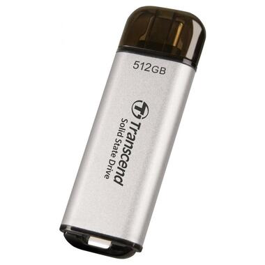 Портативний SSD Transcend 512GB USB 3.1 Gen 2 Type-C ESD300 Silver (TS512GESD300S) фото №3