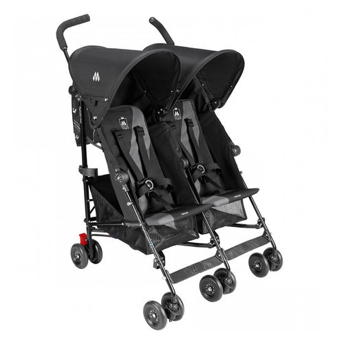Легкая прогулочная коляска трость для двойни Maclaren Twin TRIUMPH black charcoal Черная с серым (WM1Y120032)(5010902217258) фото №1