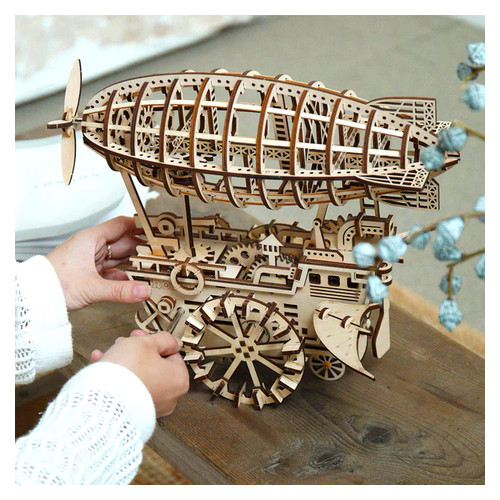 Детский деревянный 3D конструктор Robotime LK702 Дирижабль (5845-19368) фото №4