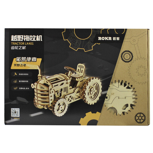 Дерев'яний 3D конструктор Robotime LK401 Трактор для дітей підлітків фото №5