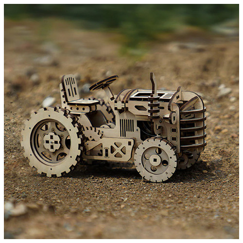 Дерев'яний 3D конструктор Robotime LK401 Трактор для дітей підлітків фото №3