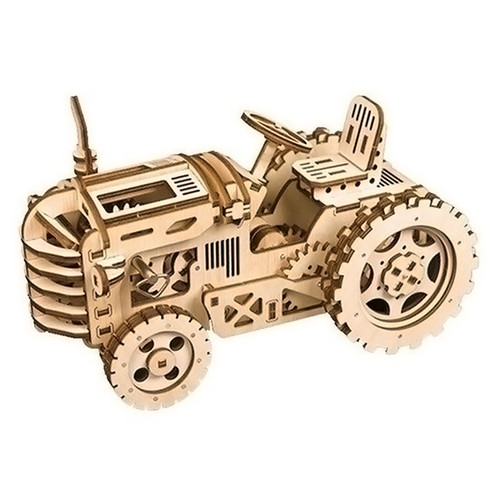 Дерев'яний 3D конструктор Robotime LK401 Трактор для дітей підлітків фото №1