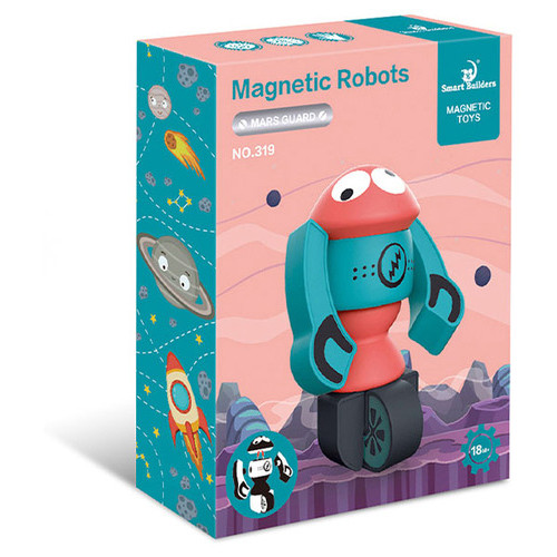 Дитячий магнітний конструктор Smart Builders Lesko 6970-36 Робот Марсіанін розвиваюча гра Рандомні кольори фото №4