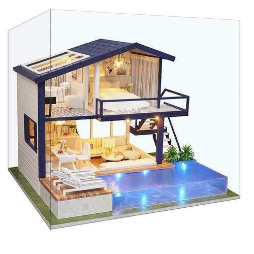 Кукольный дом конструктор DIY Cute Room A-066-B Вилла с бассейном (7162-22452)