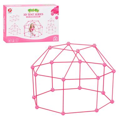 Детский конструктор-палатка 3D Tent Series 137-1(Pink) 68 деталей каркасный  фото №1