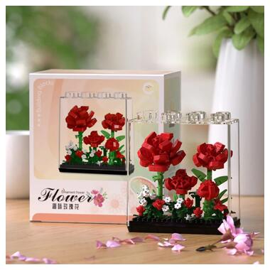 Детский Конструктор Ornament Flower 7376 в колбе 308 деталей  фото №2