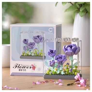 Детский Конструктор Ornament Flower 7378 в колбе 308 деталей  фото №2