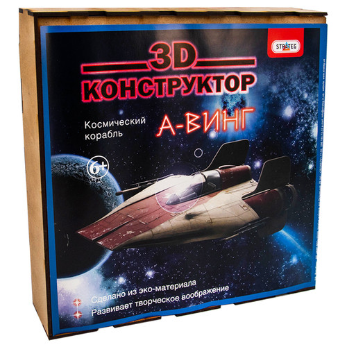 3D деревяний Strateg конструктор Космічний корабель - А-ВІНГ (602) фото №1