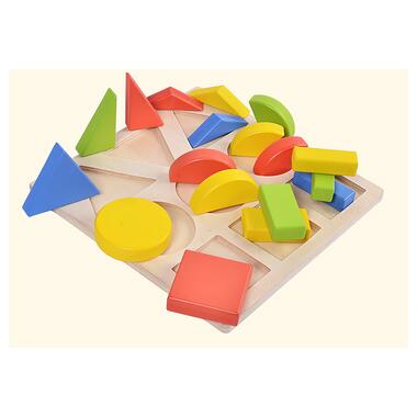 Дитяча іграшка з геометричними фігурками рамка-вкладиш коло-квадрат-трикутник 18 елементів фото №6