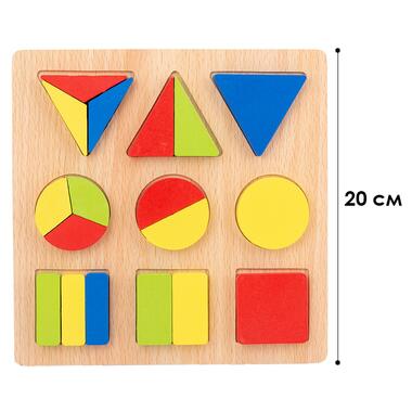 Дитяча іграшка з геометричними фігурками рамка-вкладиш коло-квадрат-трикутник 18 елементів фото №7