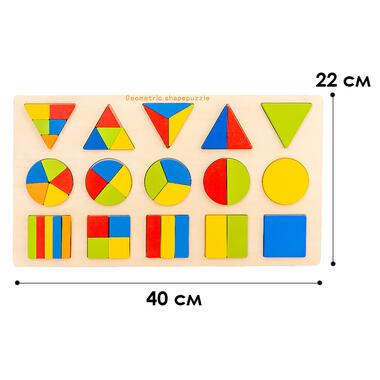 Дитяча іграшка з геометричними фігурками рамка-вкладиш коло-квадрат-трикутник 45 елементів фото №5
