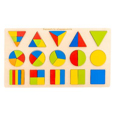 Дитяча іграшка з геометричними фігурками рамка-вкладиш коло-квадрат-трикутник 45 елементів фото №1