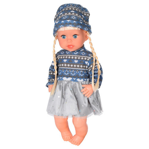 Дитяча лялька Яринка Bambi українською мовою Синє з сірим плаття M 5602 фото №1