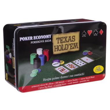 Настільна гра Johnshen Sports Покерний набір на 200 фішок з номіналом + сукно (бляшана коробка) (IG-1104215) фото №1