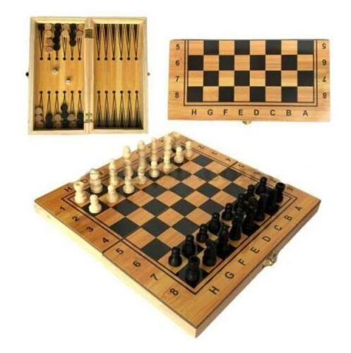 Гра шахи та нарди на дерев'яні дошки (IGR43) фото №1