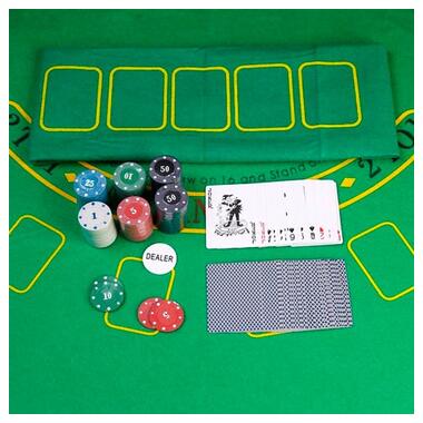 Набір для покеру: карти, 120 фішок, сукно в коробці, покерний фото №4