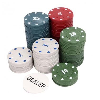 Набір фішок для покеру, 100шт фішки з номіналом у метал коробці фото №3