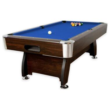 Більярдний стіл GamesPlanet 7 футів + аксесуари для більярду темно коричневий/синій (M-10872326) фото №1