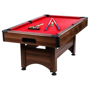 Більярдний стіл GamesPlanet Trendline Dawn 6ft + аксесуари коричневий/червоний (M-10162389) фото №1