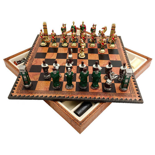 Набір з 3 ігор шахи нарди шашки ITALFAMA Римляни проти варварів 36 х 36 см (1993219MAP) фото №10