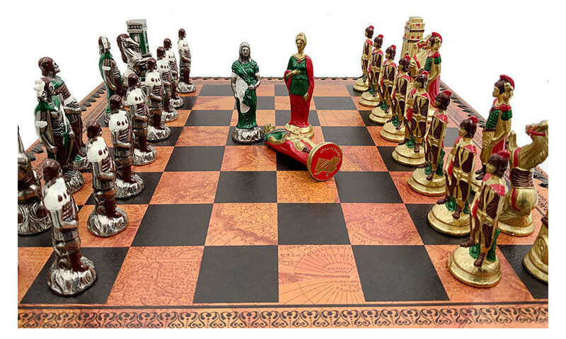Набір з 3 ігор шахи нарди шашки ITALFAMA Римляни проти варварів 36 х 36 см (1993219MAP) фото №13