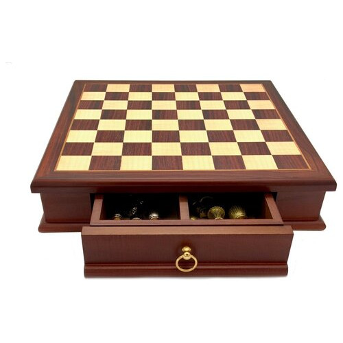 Шахи Italfama Staunton c ящиком для зберігання фігур фігури класичні з металу дерево 32X32 вага 6 кг (70M333W) фото №4