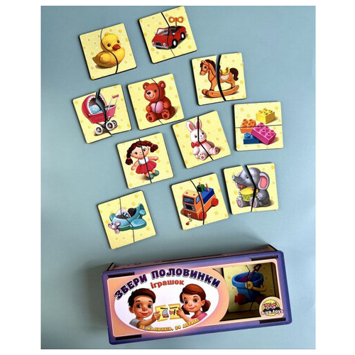 Настільна гра-пазл, що розвиває Ubumblebees Іграшки (ПСФ070) PSF070, 12 картинок-половинок фото №3