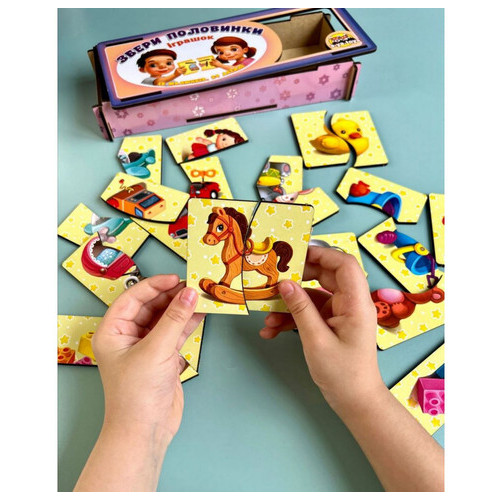 Настільна гра-пазл, що розвиває Ubumblebees Іграшки (ПСФ070) PSF070, 12 картинок-половинок фото №2