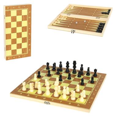 Настольная игра Шахматы шашки нарды 3 в 1 623А с доской 35х35 см  фото №2