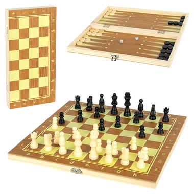 Настольная игра Шахматы шашки нарды 3 в 1 624А с доской 40х40 см  фото №2