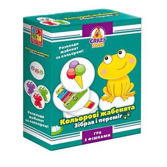 Гра настільна Vladi Toys розважальна Crazy Koko Кольорові жабенята VT8025-06 (укр)  (VT8025-06) фото №1