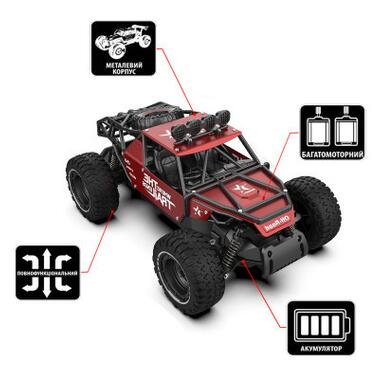 Радіокерована іграшка Sulong Toys OFF-ROAD CRAWLER - RACE (матовий червоний, метал. корпус, аккум.6V, 1:14) (SL-309RHMR) фото №2
