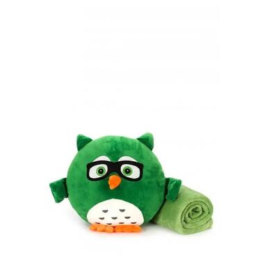 М'яка іграшка-подушка з пледом Supretto Сова Барік 3 в 1, зелена (CZ2778100004) фото №1