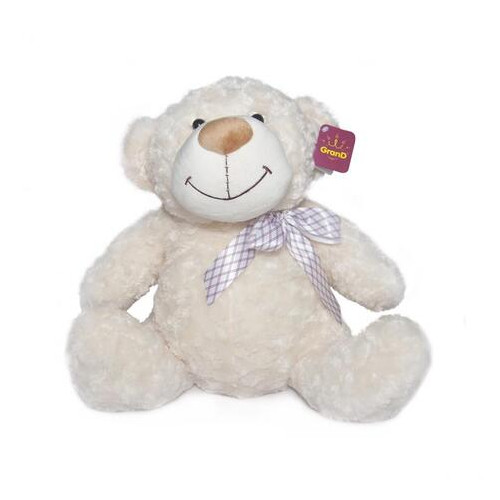 М'яка іграшка Grand Ведмідь із бантом 40 cm Білий (4002GMB) фото №1