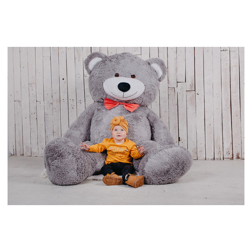 Великий плюшевий ведмедик Yarokuz Річард 200 см Сірий фото №3