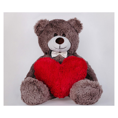Плюшевий ведмідь із серцем Yarokuz Джиммі 90 см Капучино фото №1